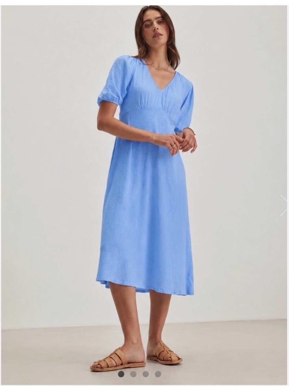 Velvet by Graham & Spencer Lavender-Blue V-Neck Midi Dress